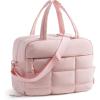 BAGSMART Small Gym Bag for Women, 23L Carry on Travel Duffle, Water-resistant Dance Bag with Shoe Compartment, Black(Light Pink)
