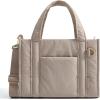 BAGSMART Small Tote Bag for Women, Crossbody Bag with Zipper, Crush Bow Purses for Travel Work College(Khaki)