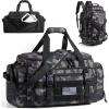 BAGSMART Tactical Gym Bag for Men, 22L Duffle Bag for Travel with Shoe Compartment, 4 in 1 Personal Item Tactical Backpack with 40oz Water Bottle Holder (D-Olive Drab)(B-Forest Camo)