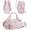 BAGSMART Tactical Gym Bag for Men, 22L Duffle Bag for Travel with Shoe Compartment, 4 in 1 Personal Item Tactical Backpack with 40oz Water Bottle Holder (D-Olive Drab)(G-Light pink)