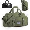 BAGSMART Tactical Gym Bag for Men, 22L Duffle Bag for Travel with Shoe Compartment, 4 in 1 Personal Item Tactical Backpack with 40oz Water Bottle Holder (D-Olive Drab)(D-Olive Drab)