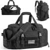BAGSMART Tactical Gym Bag for Men, 22L Duffle Bag for Travel with Shoe Compartment, 4 in 1 Personal Item Tactical Backpack with 40oz Water Bottle Holder (D-Olive Drab)(A-Military Black)