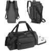 BAGSMART Tactical Gym Bag for Men, 22L Duffle Bag for Travel with Shoe Compartment, 4 in 1 Personal Item Tactical Backpack with 40oz Water Bottle Holder (D-Olive Drab)(E-Black)