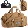 BAGSMART Tactical Gym Bag for Men, 22L Duffle Bag for Travel with Shoe Compartment, 4 in 1 Personal Item Tactical Backpack with 40oz Water Bottle Holder (A-Military Black)(C-Desert Khaki)