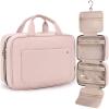 BAGSMART Toiletry Bag Travel Bag with Hanging Hook, Water-resistant Makeup Cosmetic Bag Travel Organizer for Accessories, Shampoo, Full-size Container, Toiletries (Baby Pink, Medium)(Light Pink)