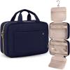 BAGSMART Toiletry Bag Travel Bag with Hanging Hook, Water-resistant Makeup Cosmetic Bag Travel Organizer for Accessories, Shampoo, Full-size Container, Toiletries (Baby Pink, Medium)(Blue)