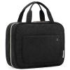 BAGSMART Toiletry Bag Travel Bag with Hanging Hook, Water-resistant Makeup Cosmetic Bag Travel Organizer for Accessories, Shampoo, Full-size Container, Toiletries (Baby Pink, Medium)(Black)