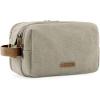 BAGSMART Toiletry Bag for Men, Canvas Travel Toiletry Organizer Dopp Kit Water-resistant Shaving Bag for Toiletries Accessories,Navy Blue-Medium(Beige)