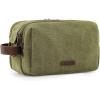 BAGSMART Toiletry Bag for Men, Canvas Travel Toiletry Organizer Dopp Kit Water-resistant Shaving Bag for Toiletries Accessories,Navy Blue-Medium(Green)