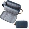 BAGSMART Toiletry Bag for Men, Canvas Travel Toiletry Organizer Dopp Kit Water-resistant Shaving Bag for Toiletries Accessories,Navy Blue-Medium(Navy Blue)