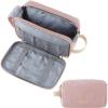 BAGSMART Toiletry Bag for Men, Canvas Travel Toiletry Organizer Dopp Kit Water-resistant Shaving Bag for Toiletries Accessories,Navy Blue-Medium(Pink)