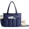 imageBAGSMART Tote Bag for Women Teacher Tote with Insulated Compartment Large Puffer Work Tote Handbags for WorkNavy Blue
