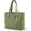 BAGSMART Tote Bag for Women, Tote Bag with Zipper Work Tote with Compartments Nurse Shoulder Hanbag for Travel, Gym(Army Green)