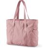 BAGSMART Tote Bag for Women, Tote Bag with Zipper Work Tote with Compartments Nurse Shoulder Hanbag for Travel, Gym(E-dark Pink-24l-fits 15.6″ Laptop)