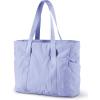BAGSMART Tote Bag for Women, Tote Bag with Zipper Work Tote with Compartments Nurse Shoulder Hanbag for Travel, Gym(F-purple-24l-fits 15.6″ Laptop)
