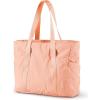 BAGSMART Tote Bag for Women, Tote Bag with Zipper Work Tote with Compartments Nurse Shoulder Hanbag for Travel, Gym(Pale Orange)