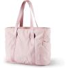 BAGSMART Tote Bag for Women, Tote Bag with Zipper Work Tote with Compartments Nurse Shoulder Hanbag for Travel, Gym(Pink 1)