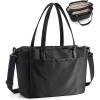 BAGSMART Tote Bag for Women with Compartments, Work Tote Bag with Zipper Women Purse Crossbody Shoulder Handbag with Strap(Black)