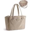 BAGSMART Tote Bag for Women with Compartments, Work Tote Bag with Zipper Women Purse Crossbody Shoulder Handbag with Strap(Coffee Brown)