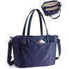 BAGSMART Tote Bag for Women with Compartments, Work Tote Bag with Zipper Women Purse Crossbody Shoulder Handbag with Strap(Navy Blue)