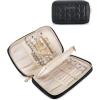 BAGSMART Travel Jewelry Case Jewelry Box Organizers and Storage Earings Holder Organizer for Women for Necklaces, Bracelets, Rings-Black(A-Black)
