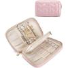 BAGSMART Travel Jewelry Case Jewelry Box Organizers and Storage Earings Holder Organizer for Women for Necklaces, Bracelets, Rings-Black(A-Pink)