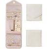 imageBAGSMART Travel Jewelry Organizer Case Foldable Small Jewelry Roll for Journey Rings Necklaces Earrings BraceletsMiniSoft PinkBeige