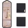 imageBAGSMART Travel Jewelry Organizer Case Foldable Small Jewelry Roll for Journey Rings Necklaces Earrings BraceletsMiniSoft PinkBlack