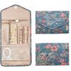BAGSMART Travel Jewelry Organizer Case Foldable Small Jewelry Roll for Journey Rings, Necklaces, Earrings, Bracelets,Mini,Soft Pink(Flower Bird)