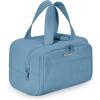 BAGSMART Travel Toiletry Bag, Lightweight Large Wide-open Travel Bag for Women, Puffy Cosmetic Makeup Bag Organizer with Handle for Accessories,Essentials, Toiletries, Black(h-Steel Blue)
