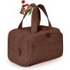 BAGSMART Travel Toiletry Bag, Lightweight Large Wide-open Travel Bag for Women, Puffy Cosmetic Makeup Bag Organizer with Handle for Accessories,Essentials, Toiletries, Black(g-Coffee Brown)