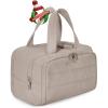BAGSMART Travel Toiletry Bag, Lightweight Large Wide-open Travel Bag for Women, Puffy Cosmetic Makeup Bag Organizer with Handle for Accessories,Essentials, Toiletries, Black(c-Grayish Brown)