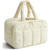 BAGSMART Travel Toiletry Bag, Puffy Large Toiletry Bag for Women, Lightweight Cosmetic Makeup Bag Organizer with Handle for Traveling, Accessories, Essentials, Toiletries (Black)(C-Beige)