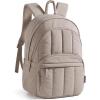 BAGSMAT Womens Backpack Travel Laptop Backpack for Women, Quilted College Laptop Bookbag, Work Back Pack for Women, Cute Computer Water-Resistant Casual Daypack, Puffer Black(03-camel)