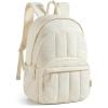 BAGSMAT Womens Backpack Travel Laptop Backpack for Women, Quilted College Laptop Bookbag, Work Back Pack for Women, Cute Computer Water-Resistant Casual Daypack, Puffer Black(07-beige)
