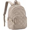 BAGSMAT Womens Backpack Travel Laptop Backpack for Women, Quilted College Laptop Bookbag, Work Back Pack for Women, Cute Computer Water-Resistant Casual Daypack, Puffer Black(04-camel)