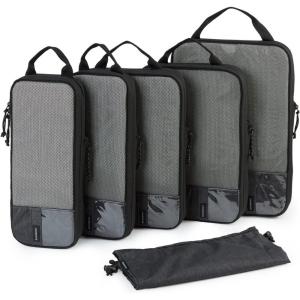 BAGSMART 6 Set /4 Set/2 Set Compression Packing Cubes for Travel, Lightweight Luggage Organizer Bags, Durable Space Saver Bags Travel Essentials(Black)