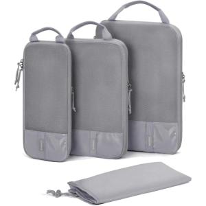 BAGSMART 6 Set /4 Set/2 Set Compression Packing Cubes for Travel, Lightweight Luggage Organizer Bags, Durable Space Saver Bags Travel Essentials(Grey)