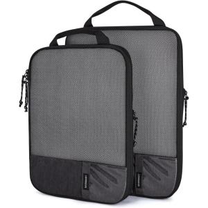 BAGSMART 6 Set /4 Set/2 Set Compression Packing Cubes for Travel, Lightweight Luggage Organizer Bags, Durable Space Saver Bags Travel Essentials(Jet Black)