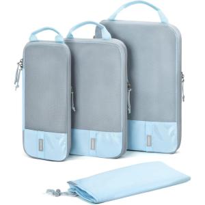 BAGSMART 6 Set /4 Set/2 Set Compression Packing Cubes for Travel, Lightweight Luggage Organizer Bags, Durable Space Saver Bags Travel Essentials(Light Blue)