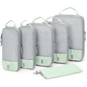 BAGSMART 6 Set /4 Set/2 Set Compression Packing Cubes for Travel, Lightweight Luggage Organizer Bags, Durable Space Saver Bags Travel Essentials(Lime Cream)