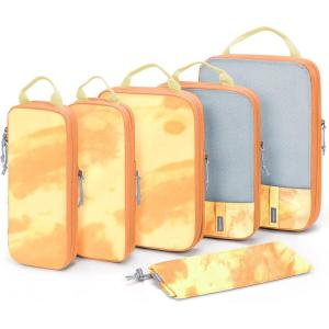 BAGSMART 6 Set /4 Set/2 Set Compression Packing Cubes for Travel, Lightweight Luggage Organizer Bags, Durable Space Saver Bags Travel Essentials(Tie-dye Sunset)
