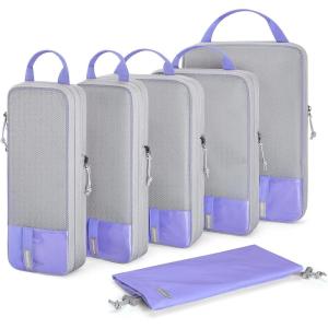 BAGSMART 6 Set /4 Set/2 Set Compression Packing Cubes for Travel, Lightweight Luggage Organizer Bags, Durable Space Saver Bags Travel Essentials(Very Peri)