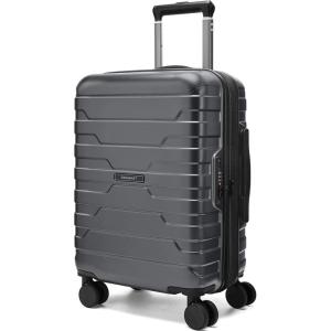 BAGSMART Carry On Luggage 22x14x9 Airline Approved with Spinner Wheels,Lightweight 20 Inch Luggage with TSA Lock,Expandable Hard Shell Carry On Suitcases for Men Women,Royal Blue(Gray)