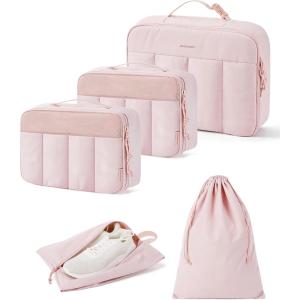 BAGSMART Compression Packing Cubes for Travel, 6 Set/5 Set/4 Set, Compression Suitcase Organizer Bags Set for Suitcases Travel Essentials, Lightweight Packing Organizers(03-Light Pink)