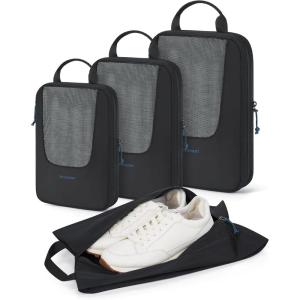 BAGSMART Compression Packing Cubes for Travel, 6 Set/5 Set/4 Set, Compression Suitcase Organizer Bags Set for Suitcases Travel Essentials, Lightweight Packing Organizers(01-Black)