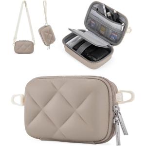 BAGSMART Digital Camera Case, Protective Puffy Camera Case with 2 Carrying Ways, Lightweight & Waterproof Small Camera Bag for Canon PowerShot G7X Mark II/III/Sony DSCW800/DSCW830 – Beige(Camel)
