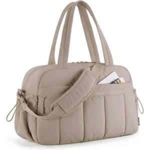 BAGSMART Gym Bag for Women, Duffle Bag for Travel with Wet Pocket, Lightweight Carry on Weekender Duffel, Water Resistant(Camel)