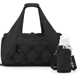 BAGSMART Gym Bag for Women, Lightweight Duffel with Shoe Compartment, Tote Bag with Wet Pocket for Yoga Travel, Pink(Charcoal)