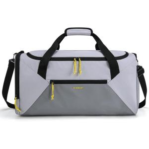 BAGSMART Gym Bag for Women Men, 36L Small Sports Bag With Shoe Bag, Lightweight Weekender Carry On Duffel Bag, Water Resistant Workout Duffel Bags for Traveling – Gray